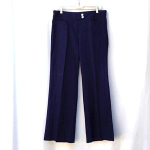 New York & Co. Navy Linen-cotton Pants 10